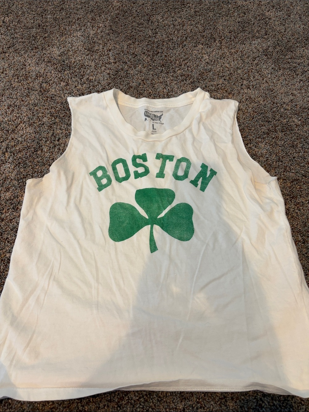 Boston Shamrock Sleeveless Womens Top - White & Green